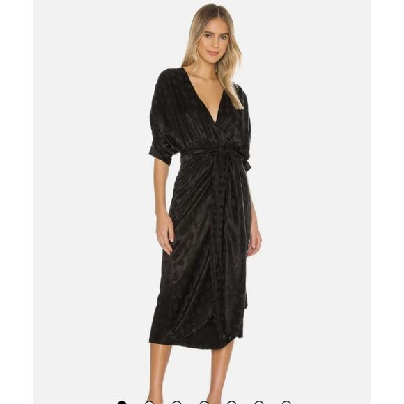 NWT Callahan x Revolve Black Dolman Sleeve Sami Midi Dress Sz Small - Picture 1 of 11